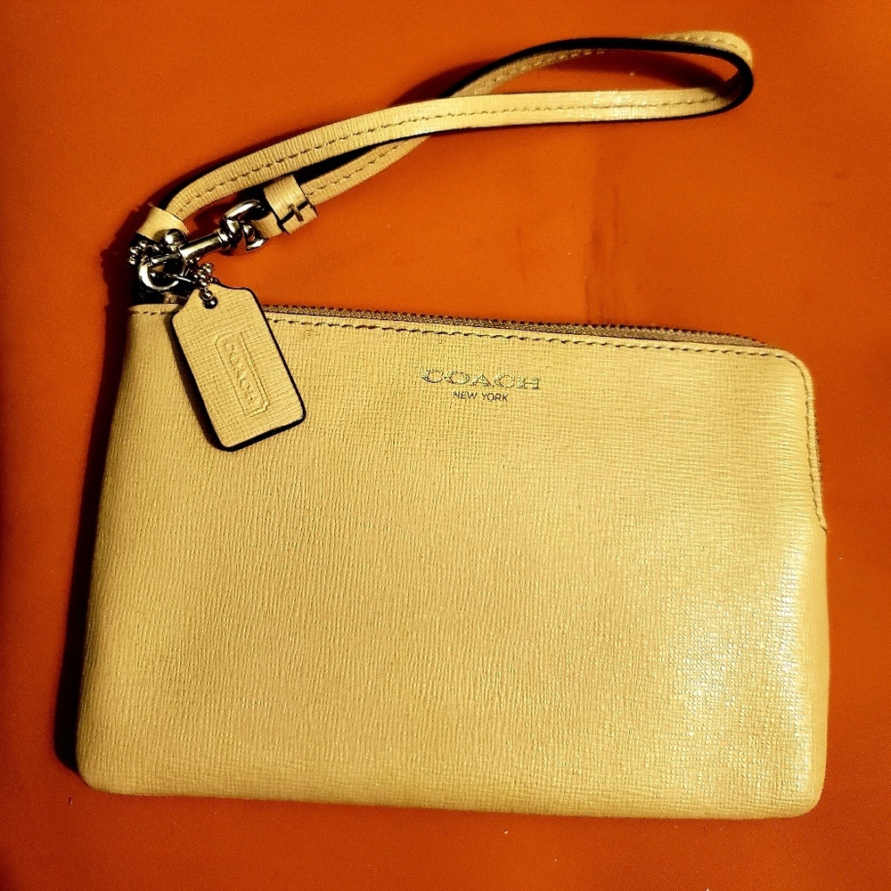 Coach leather wristlet  (worn once)